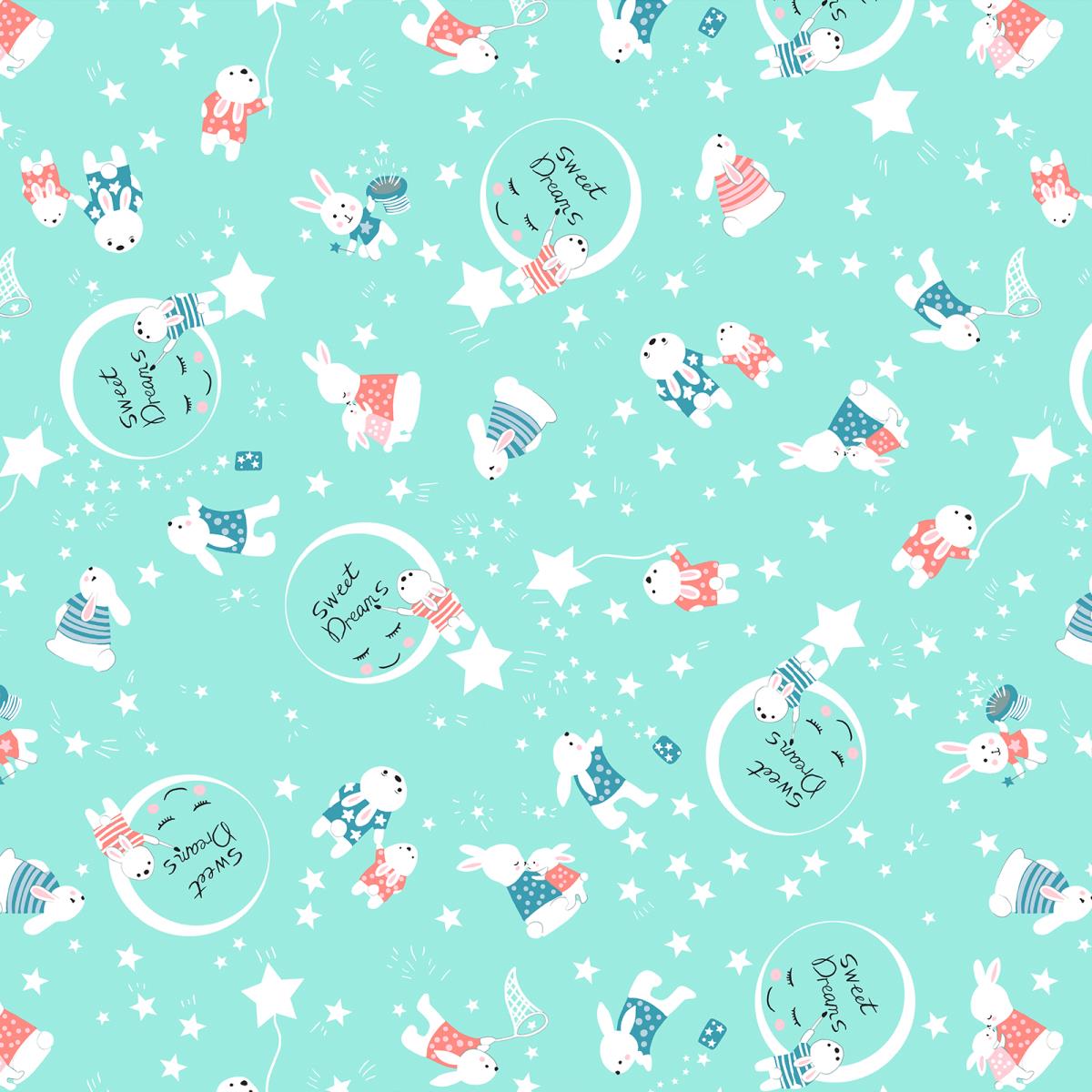 Перкаль 150 см наб рис.64061-1 Космик голубой - 0