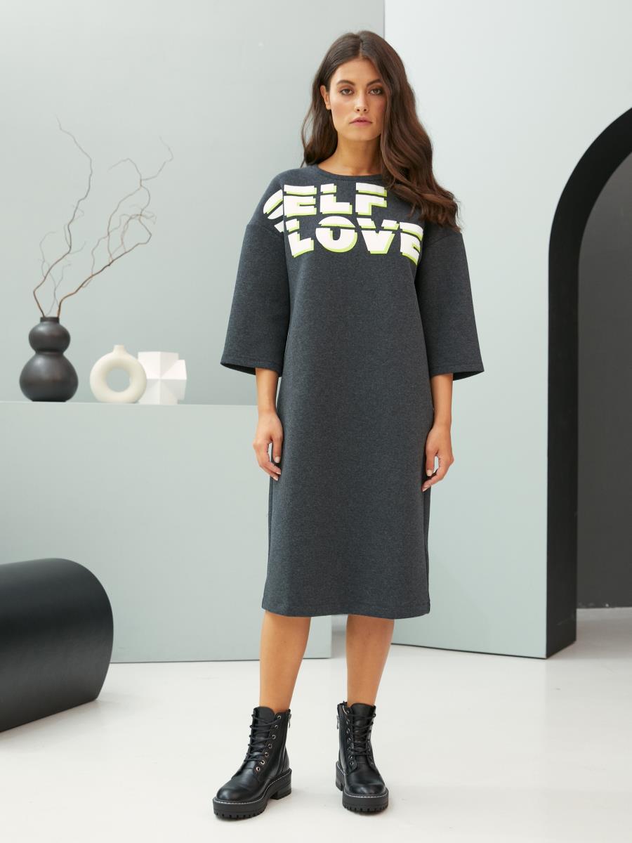 Платье жен Be Good AW20WJ195 темно-серый меланж - 0