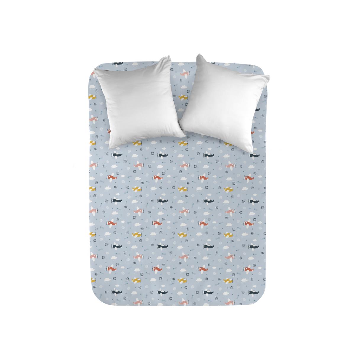 Простыня перкаль WENGE Kids рис.60084-1 Airplanes - 0