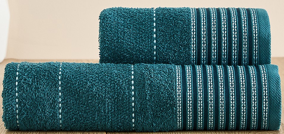 Комплект махровых полотенец FLOOX бордюр Ясмина , изумруд - 0