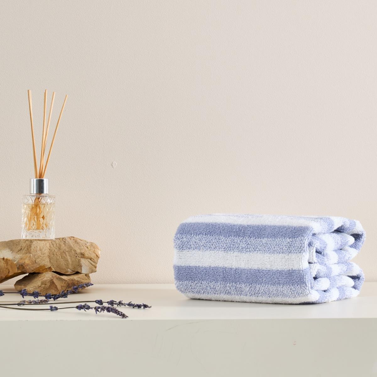 Полотенце махровое Fine Line Полоса , васильковый, пестроткань - 2