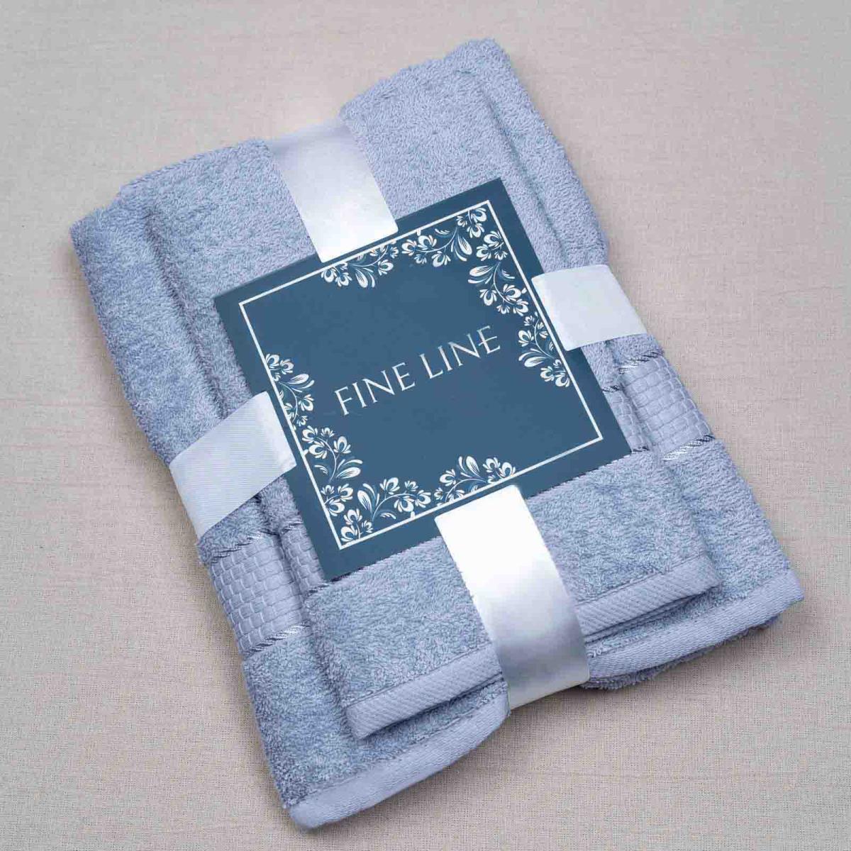 Комплект махровых полотенец Fine Line Бабл нежно-голубой - 0