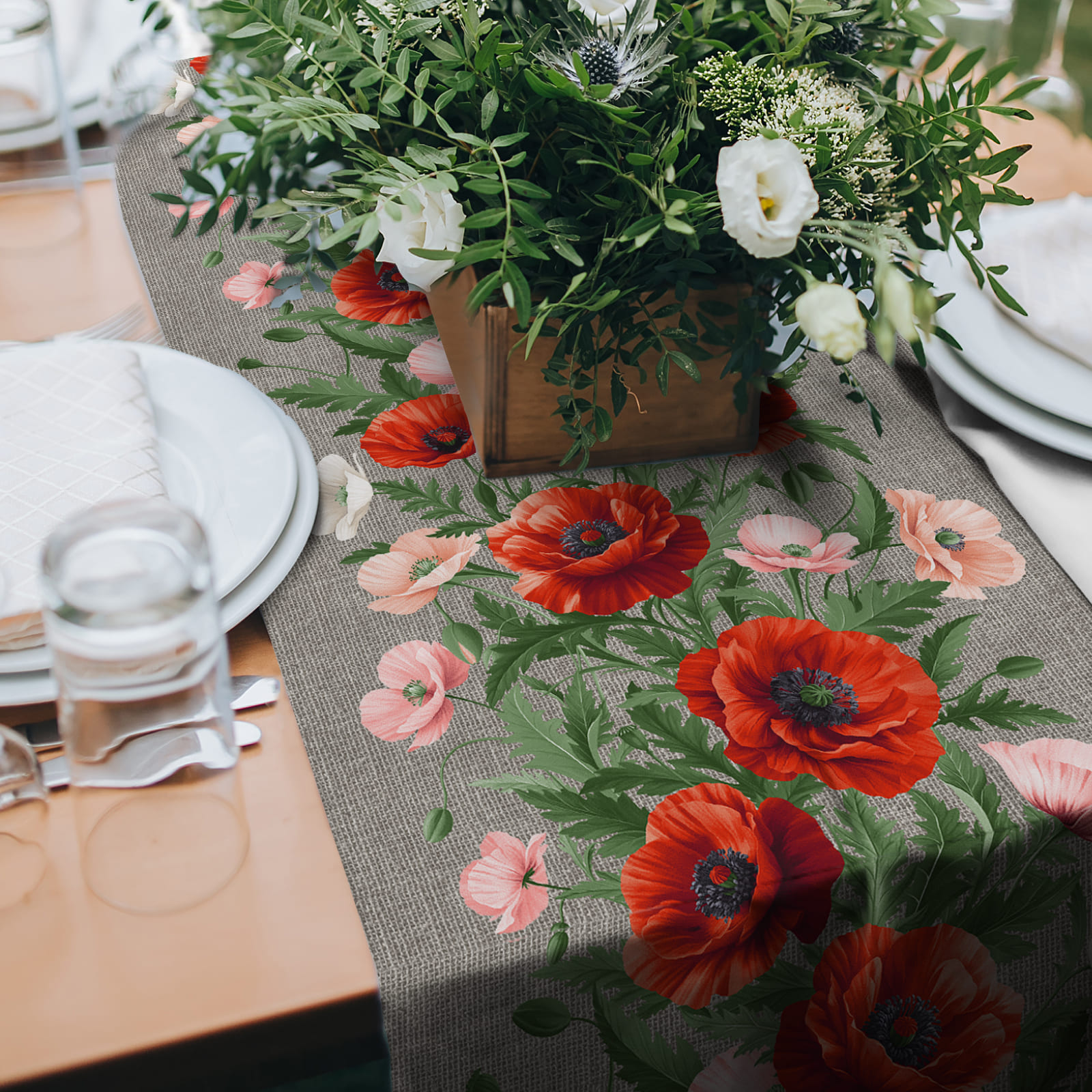 Дорожка 50 см наб рис.29451-1 Королевские маки - 1