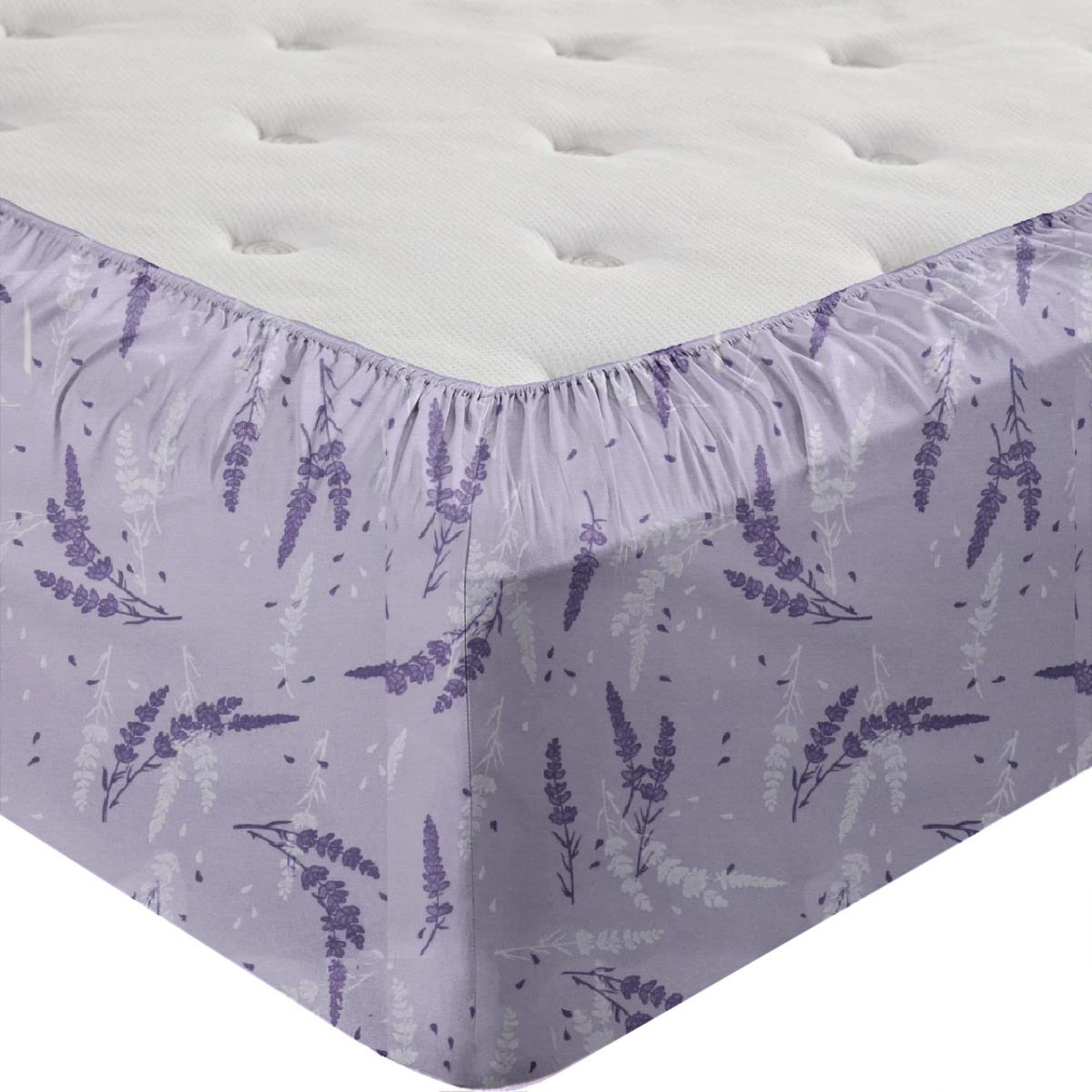 Простыня трикотажная на резинке Fine Line Лаванда сирень - 0