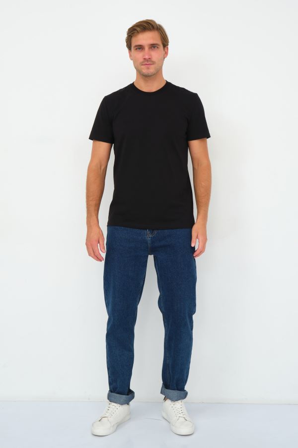 Футболка муж. муж. однотон т-синий КЛ 001 - 0