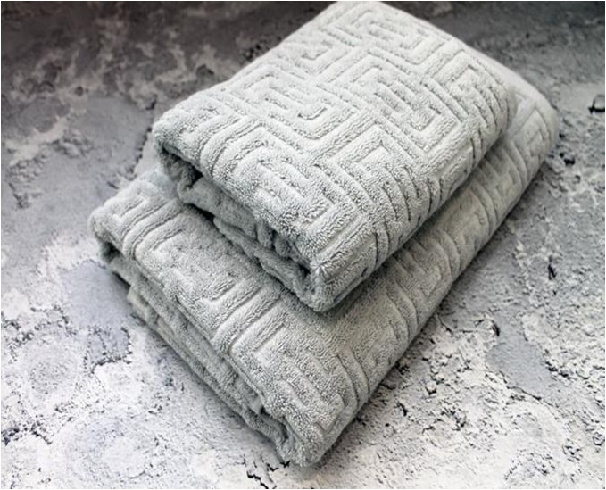 Полотенце махровое GEOMETRIC 100% хлопок, серый - 0