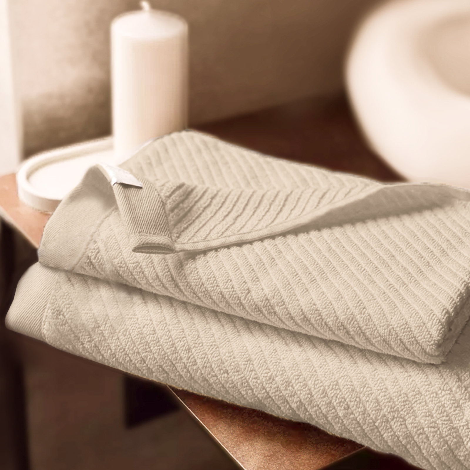 Полотенце махровое Fine Line, коллекция Gamma, овсяный - 0