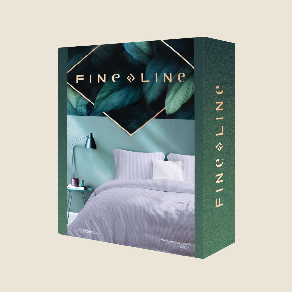 КПБ перкаль Fine Line рис.6793-55 Мелодия сна (лилак) - 3