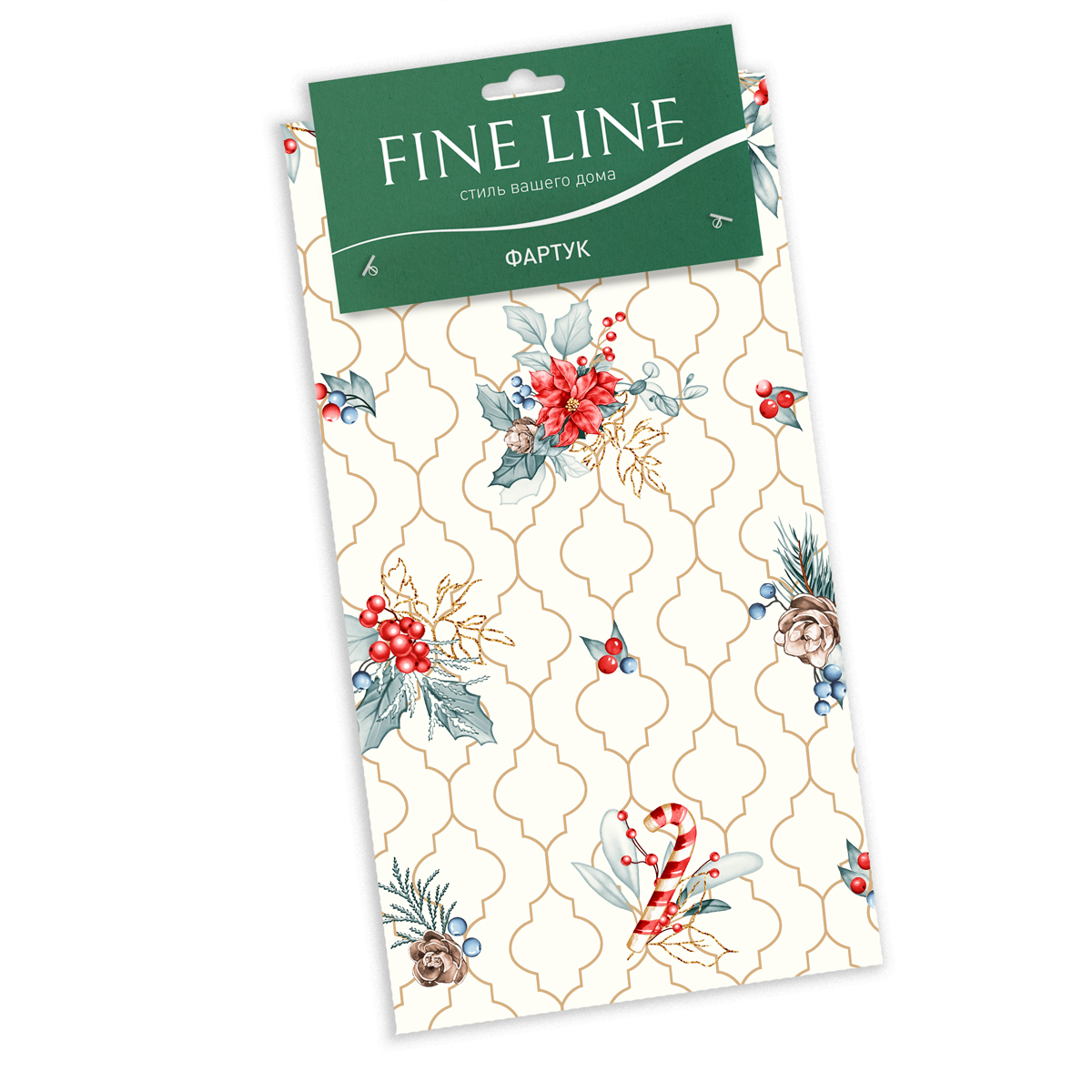 Фартук с карманом рогожка Fine Line рис.62036-1 Рождество - 3