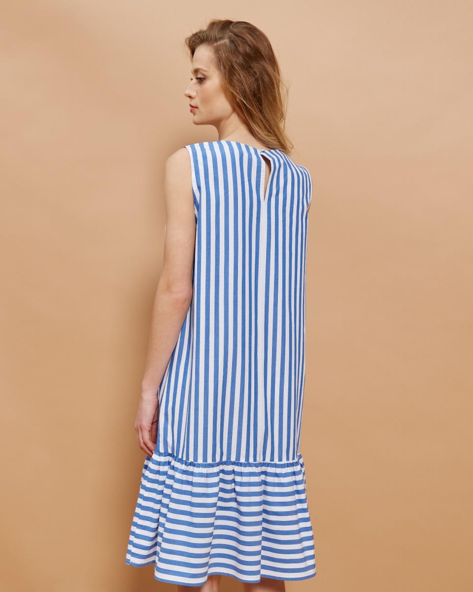 Платье жен BeGood SS20WW134 Леди/Lady синий/полоска - 1