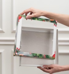 Короб картонный Елки 26х26х6 ДМ - 0