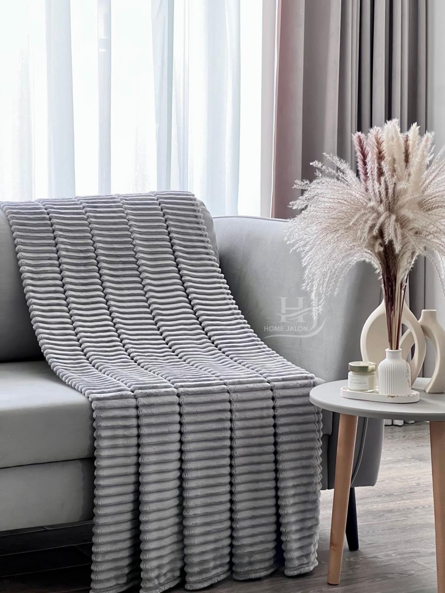 Плед велсофт ST-157 Волна Home Jalon серый - 0