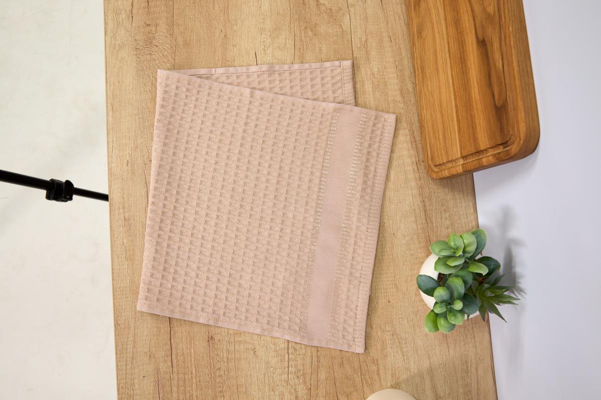 Полотенце вафельное Gala стежка песок - 0