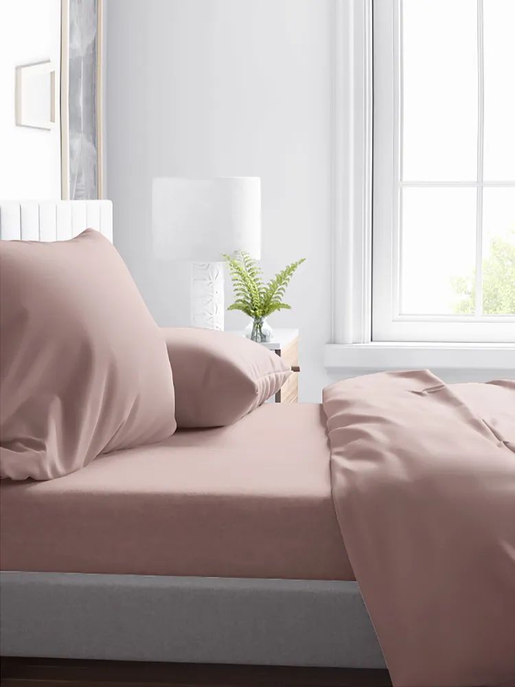 КПБ полисатин однотонный AURA, Pudra 14-1307 - 0