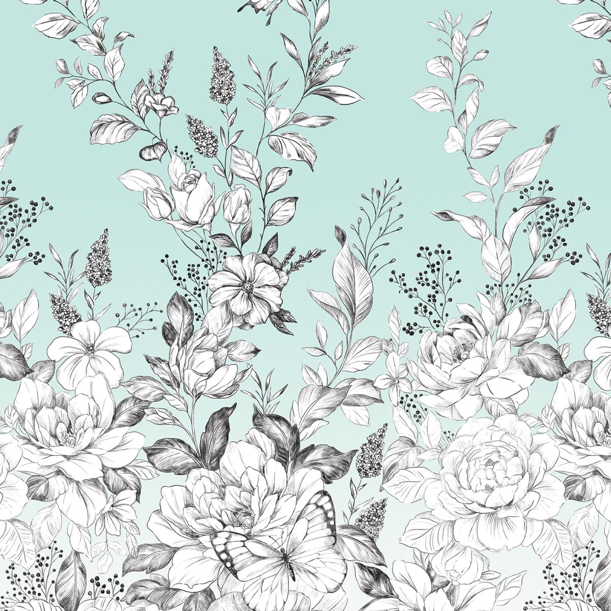 Бязь Премиум 220 см наб рис.50214-2 Розалия на шалфее (комп 936081) - 1