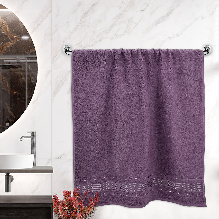 Полотенце махровое Бамбук зигзаг фиолет АЗ м4006_17 МК - 0