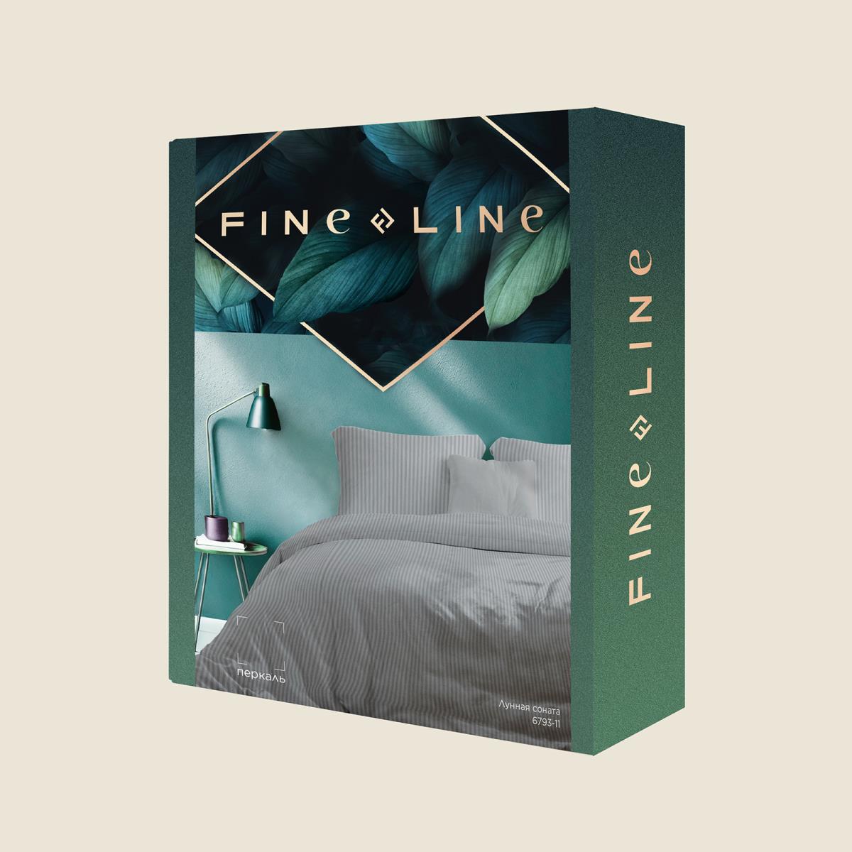 КПБ перкаль Fine Line рис.6793-11 Лунная соната (серый) - 3