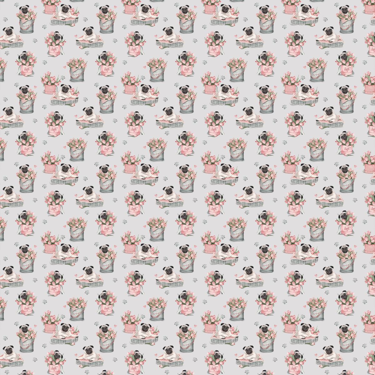 Бязь Комфорт 150 см наб рис.13332-1 Мопсы - 1