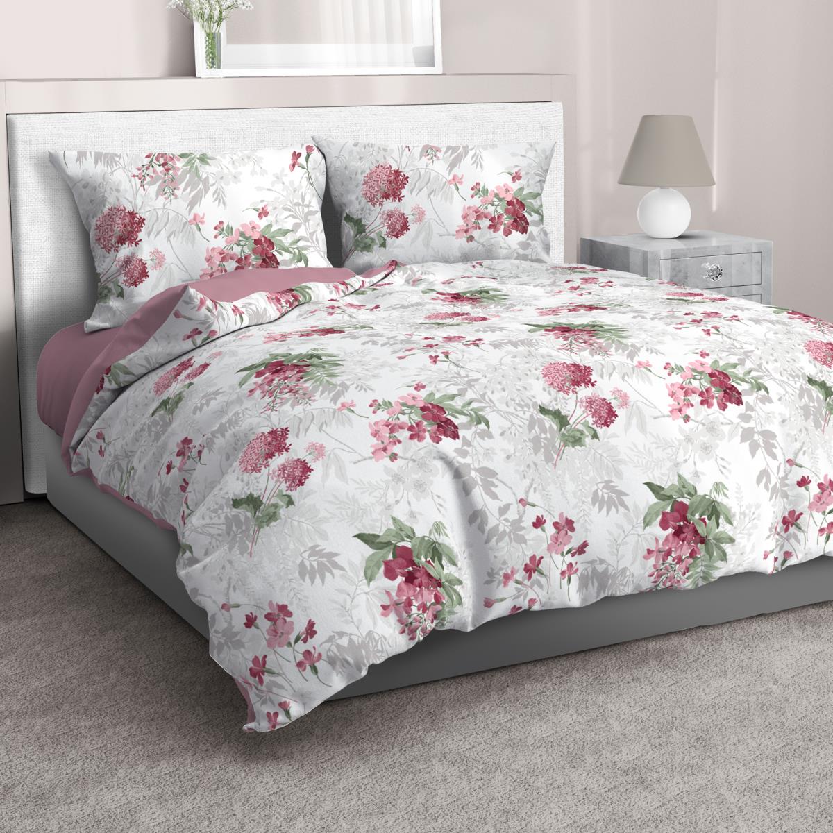 Бязь Премиум 220 см наб рис.40118-4 Кассана ягодно-розовый (комп 936082) - 0