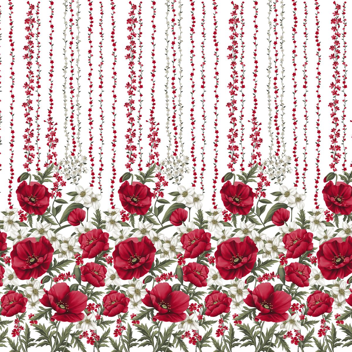 Бязь Премиум 220 см наб рис.7271-1 Маковая симфония - 1