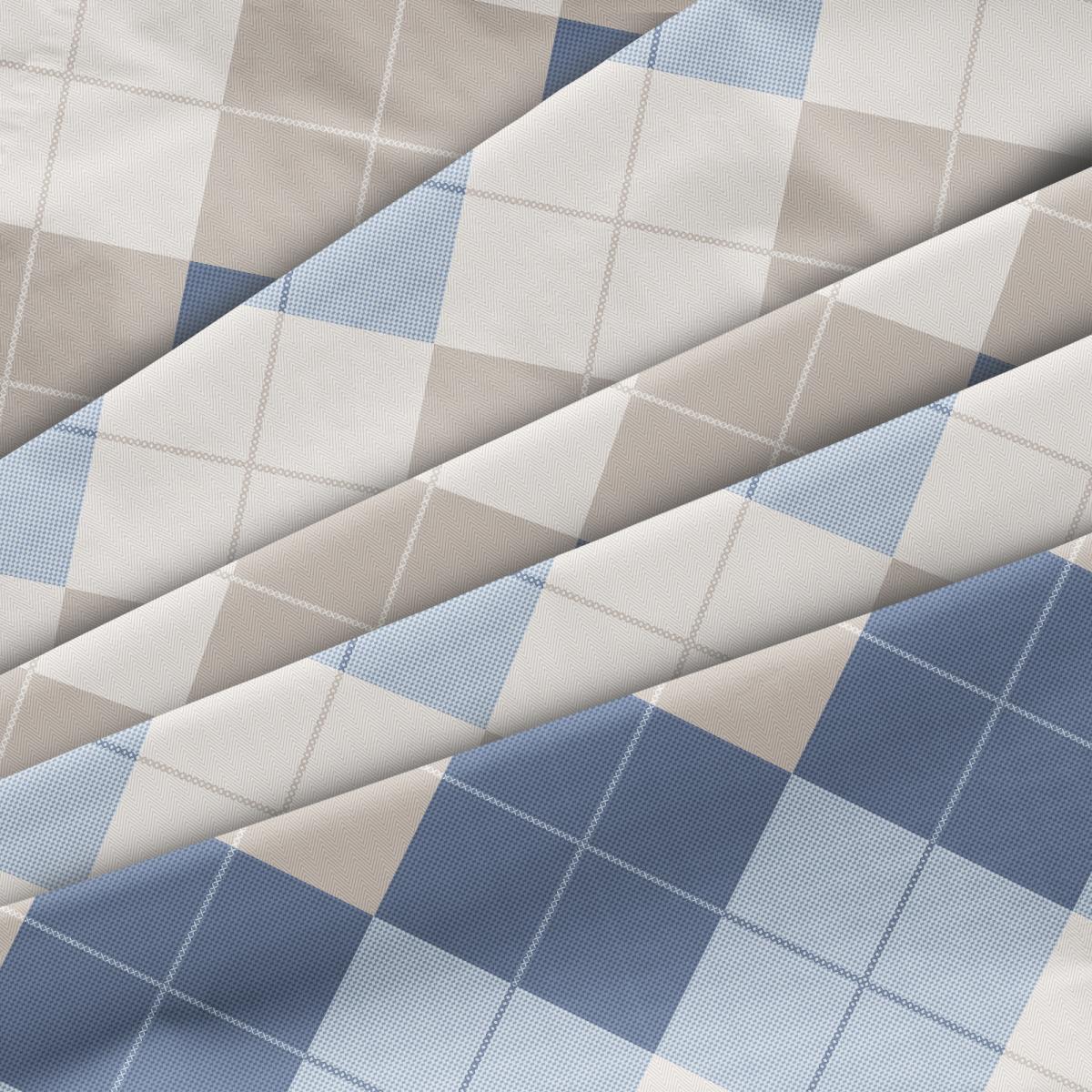 Перкаль 220 см наб рис.50181-1 Клетка Паддингтон голубая (комп 924770) - 2