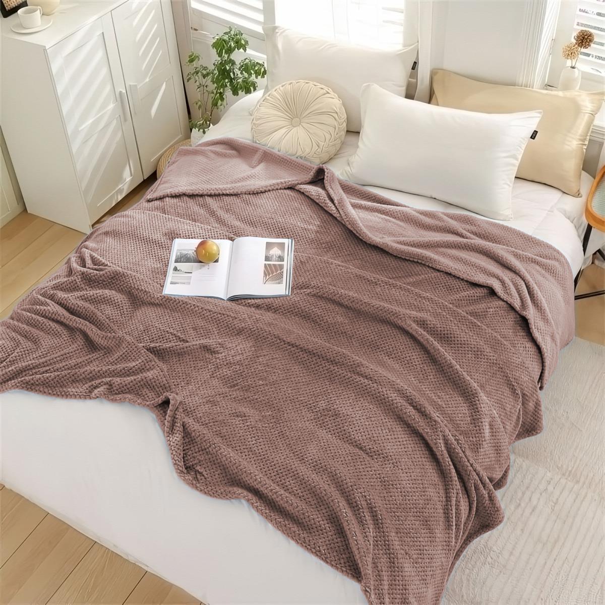 Плед велсофт Vse DOMA пиноли, цвет пудровый, ролик - 1