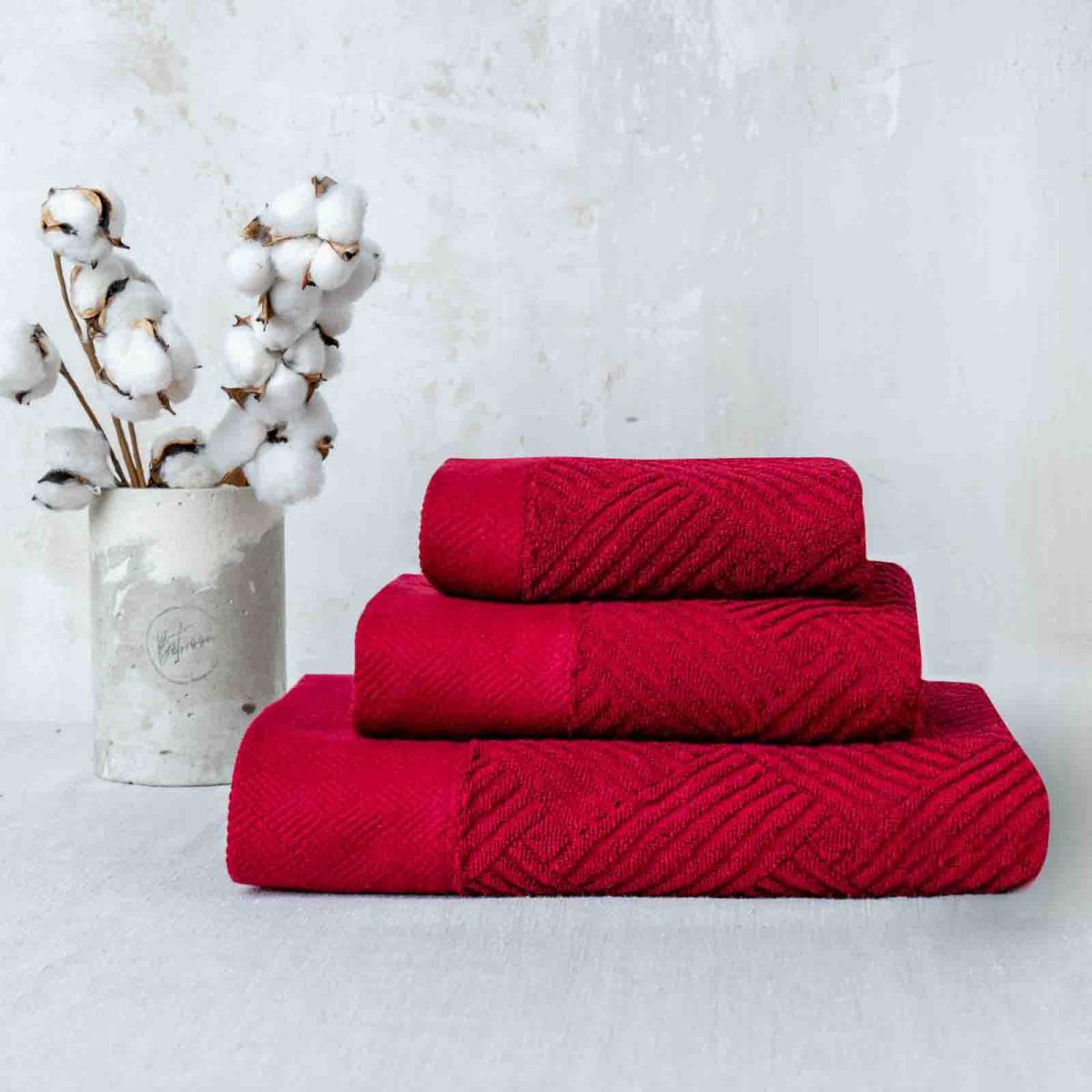 Полотенце махровое Fine Line бордюр Лима бордо - 0