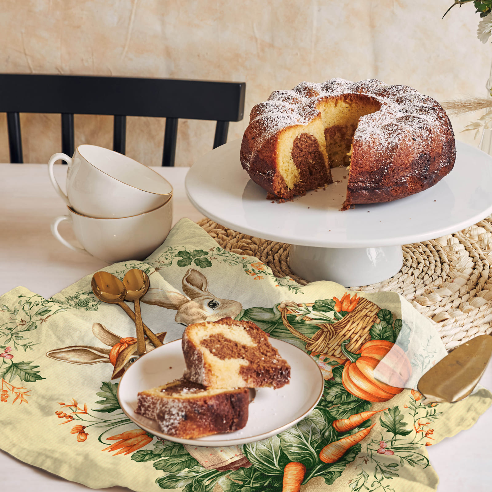 Полотно вафельное 50 см наб рис.29441-2 Кролики - 3