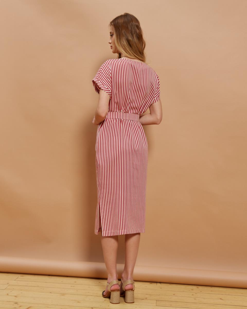 Платье жен BeGood SS20WW717 Etress красная полоска - 1