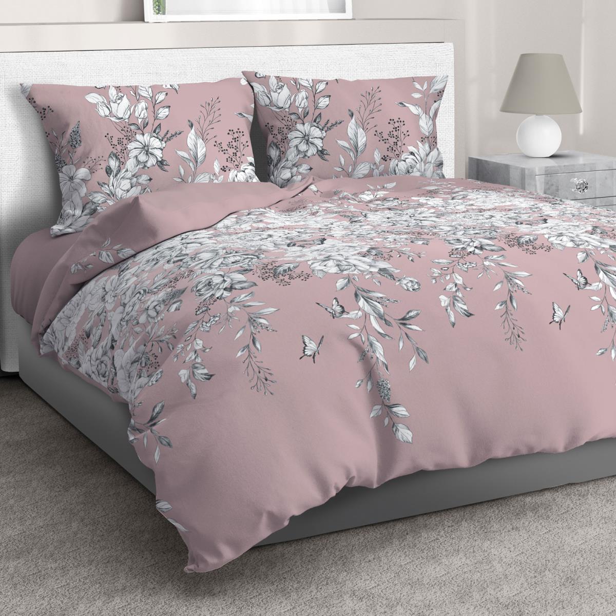 Бязь Премиум 220 см наб рис.50214-5 Розалия на ягодно-розовом (комп 936082) - 0