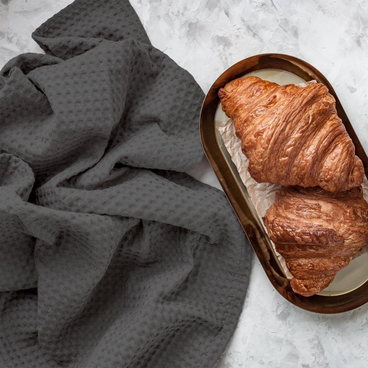 Полотенце вафельное серый - 0