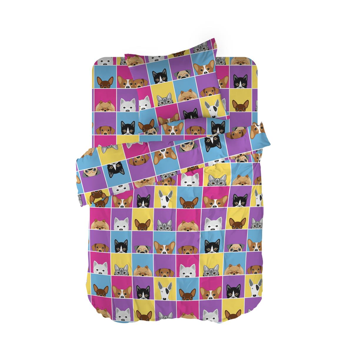 КПБ перкаль WENGE Kids рис.60135-1 Fluffy Friends - 0