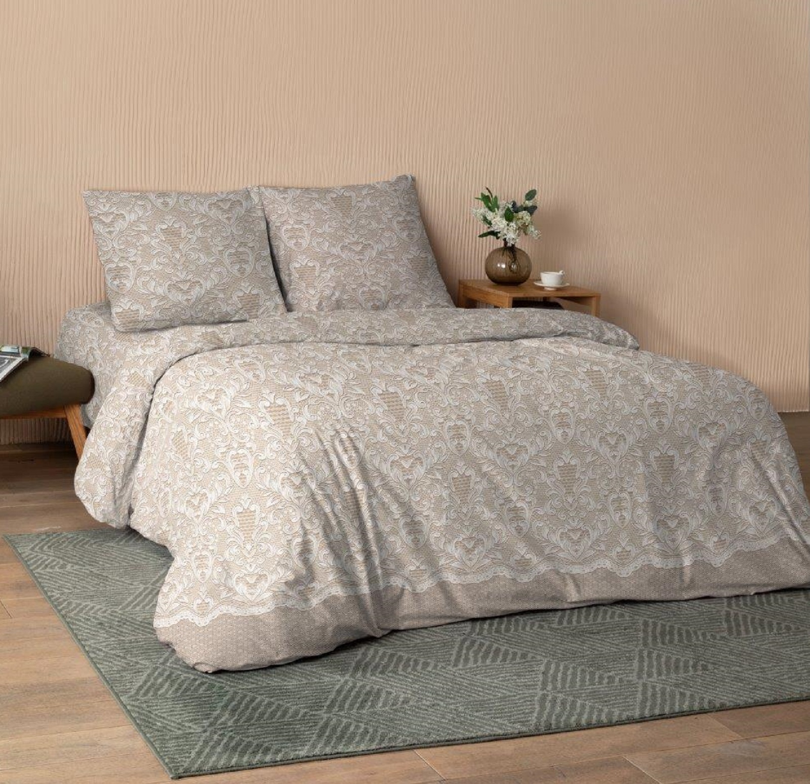 Перкаль 220 см наб рис.72086-2 Кружевная вуаль - 0