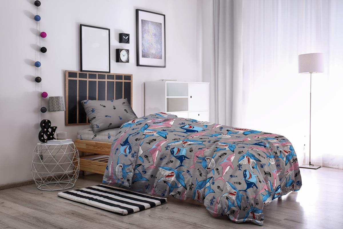 КПБ поплин КиндерСон рис.60058-1/60073-1 Акулы - 0