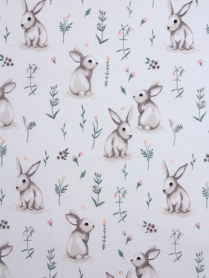 Поплин(Зайчики) . 150 см пл.105гр/квм  8148/1 - 0