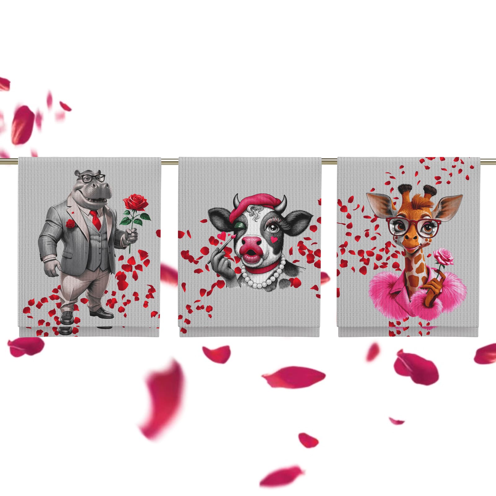 Полотно вафельное 150 см наб рис.29481-1 Любовь - 3