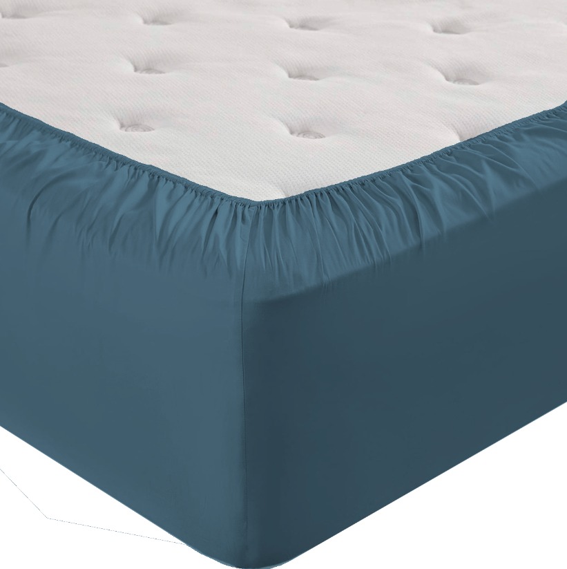 Простыня трикотажная на резинке Fine Line голубая ель - 1