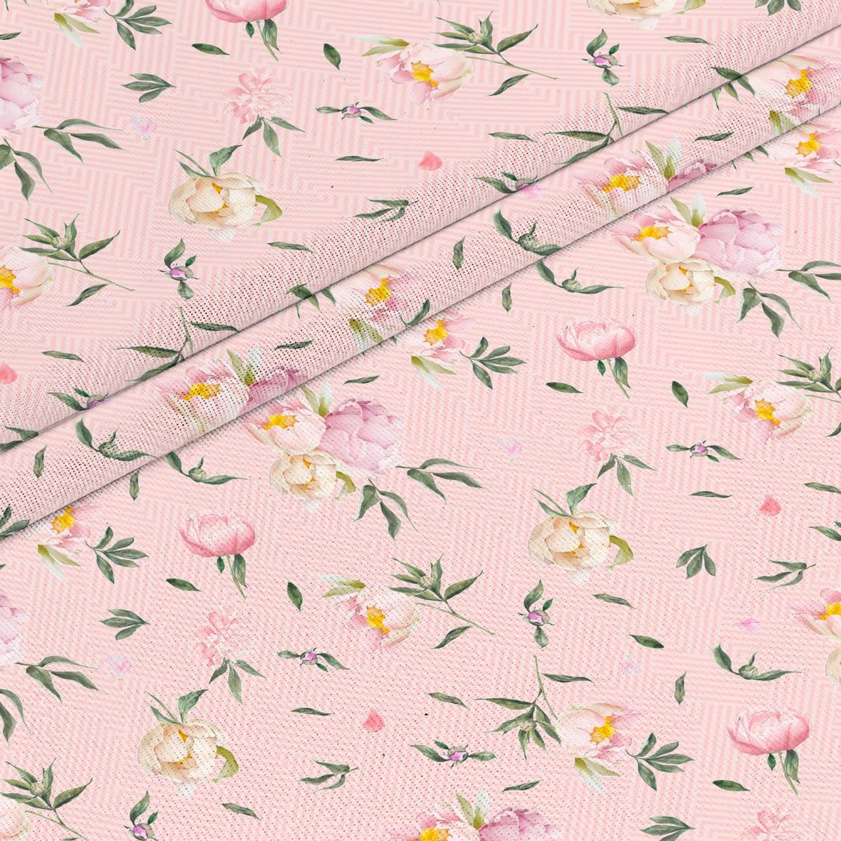 Рогожка наб 170гр/м2 рис.10539-1 Пионы (полотенца) - 0