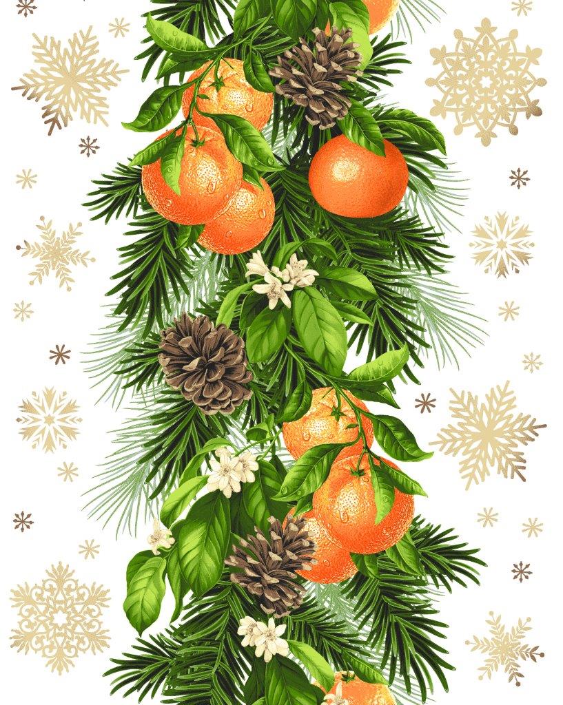 Полотно вафельное 50 см наб рис.29232-1 Мандариновый коктель - 1