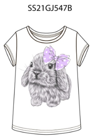 Фуфайка (футболка) д/дев Juno артикул SS21GJ547B белый - 0