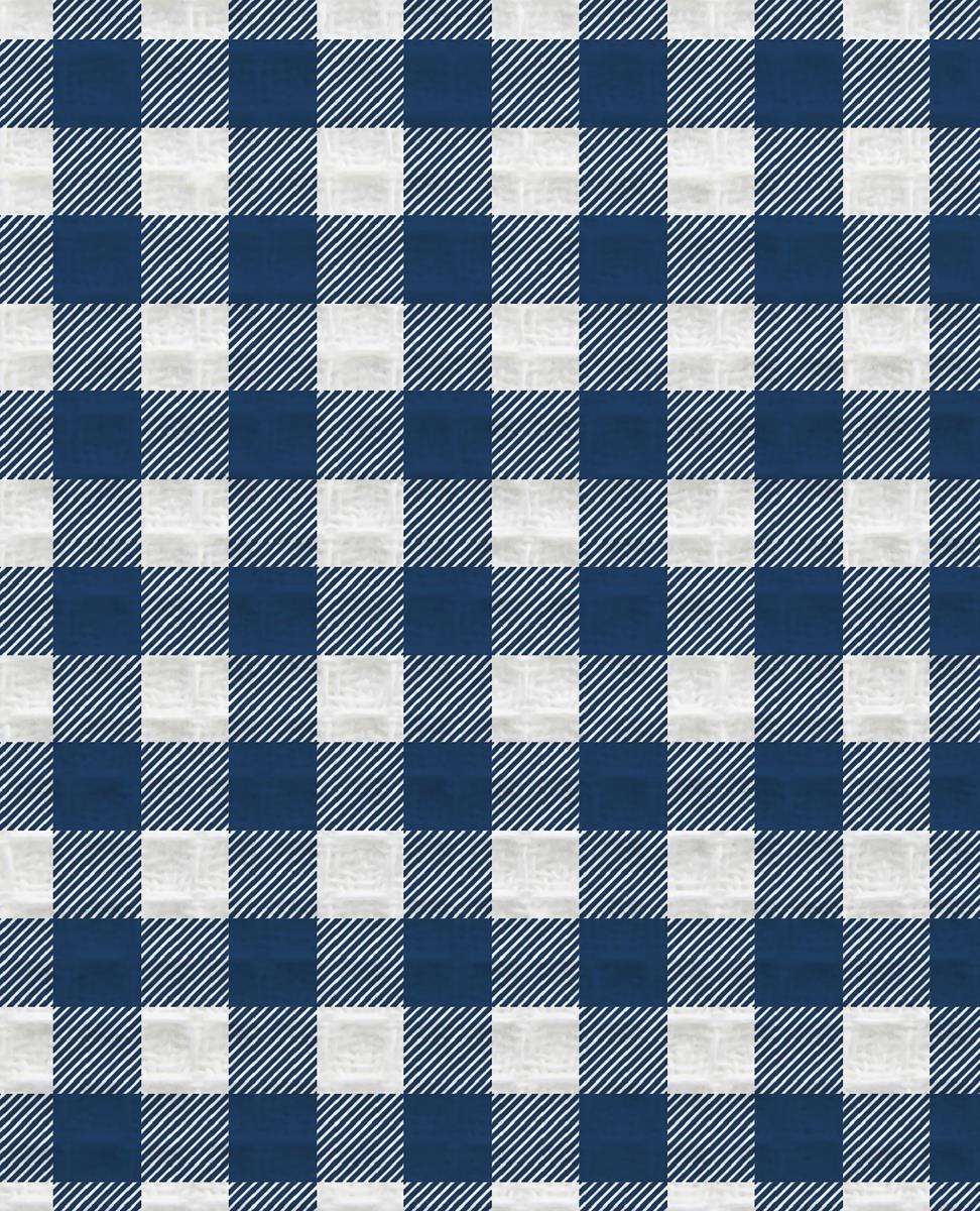 Комплект вафельных полотенец Fine Line рис.62065 Синяя клетка - 2