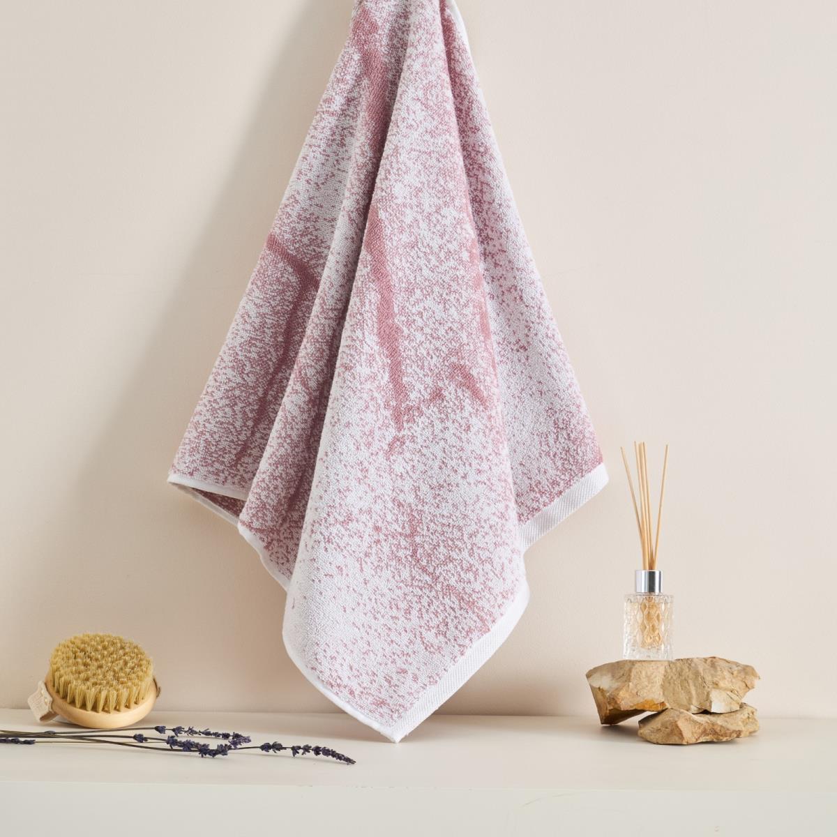 Полотенце махровое Fine Line Абстракция , пыльная роза, пестроткань - 1