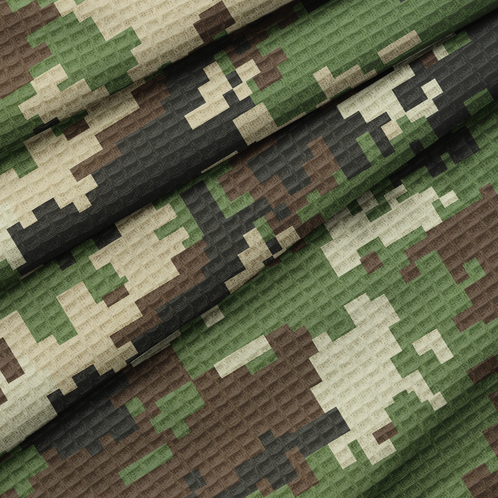 Полотно вафельное 150 см наб рис.29482-1 Милитари - 2