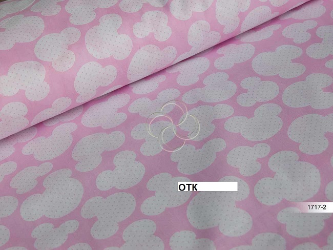 Бязь наб 150 см рис.1717/2 Микки Маус розовый - 0