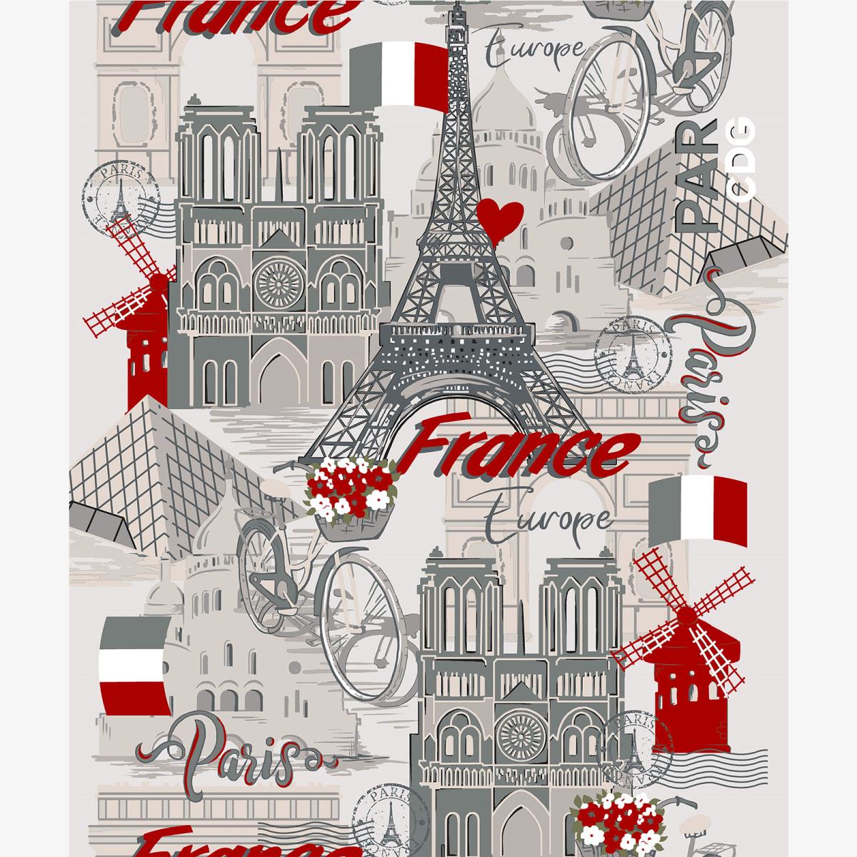 Полотно вафельное 50 см наб рис.62008-1 Париж - 3