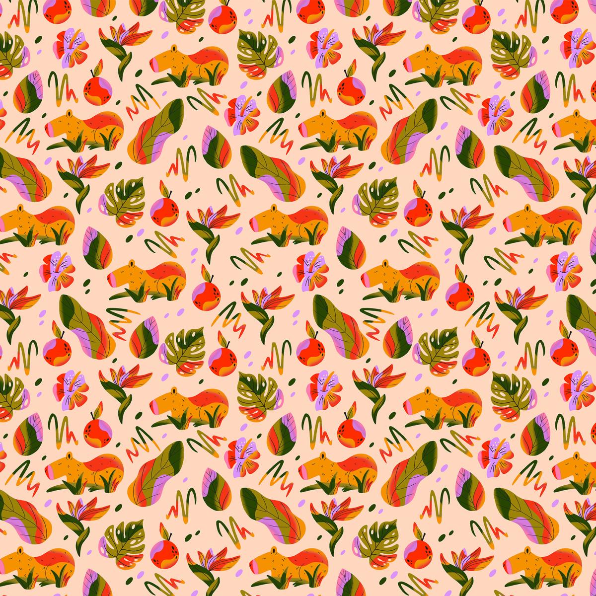 Перкаль 150 см наб рис.13485-1 Капибара - 1