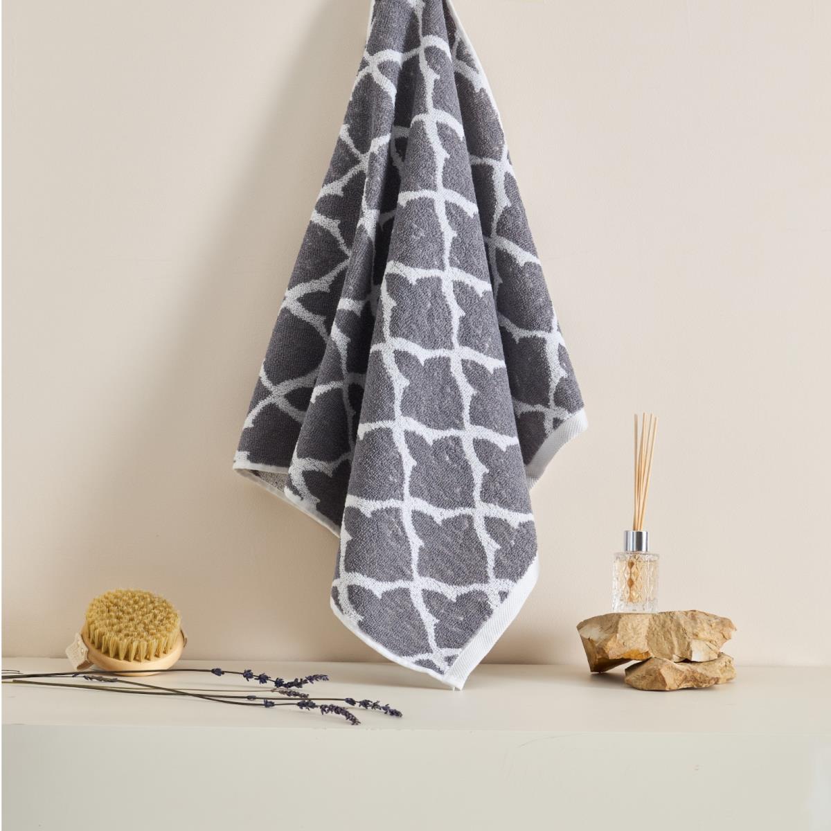 Полотенце махровое Fine Line Орнамент , серый, пестроткань - 1