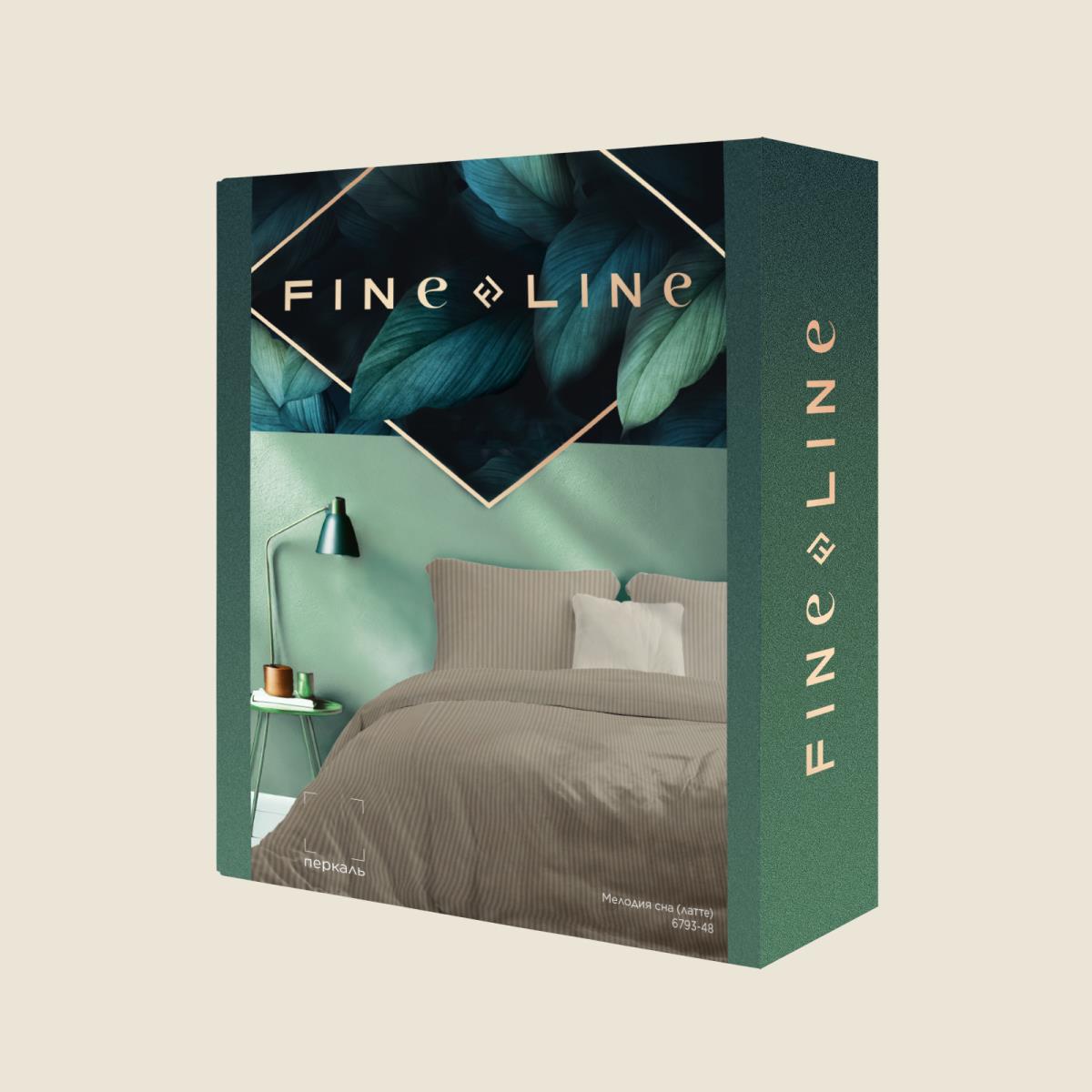 КПБ перкаль Fine Line рис.6793-48 Мелодия сна (латте) - 3