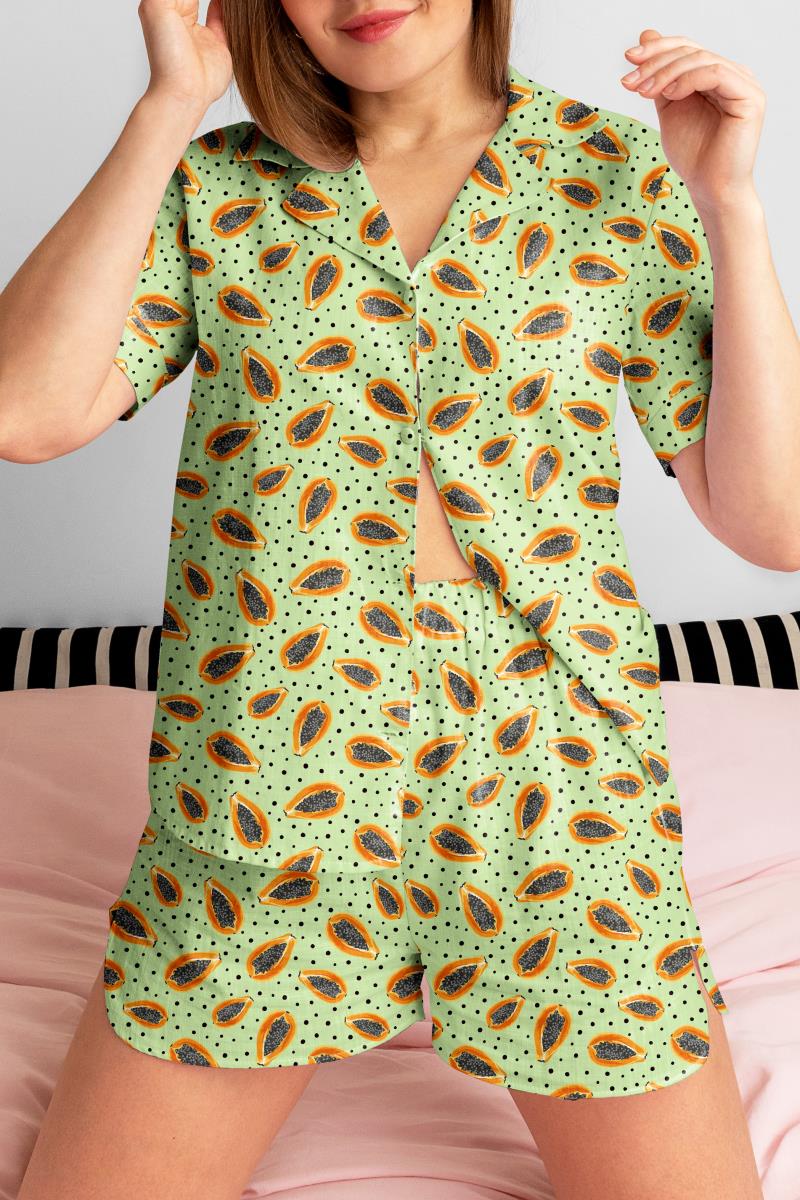 Перкаль 150 см наб рис.64014-4 Папайя на салатовом - 2