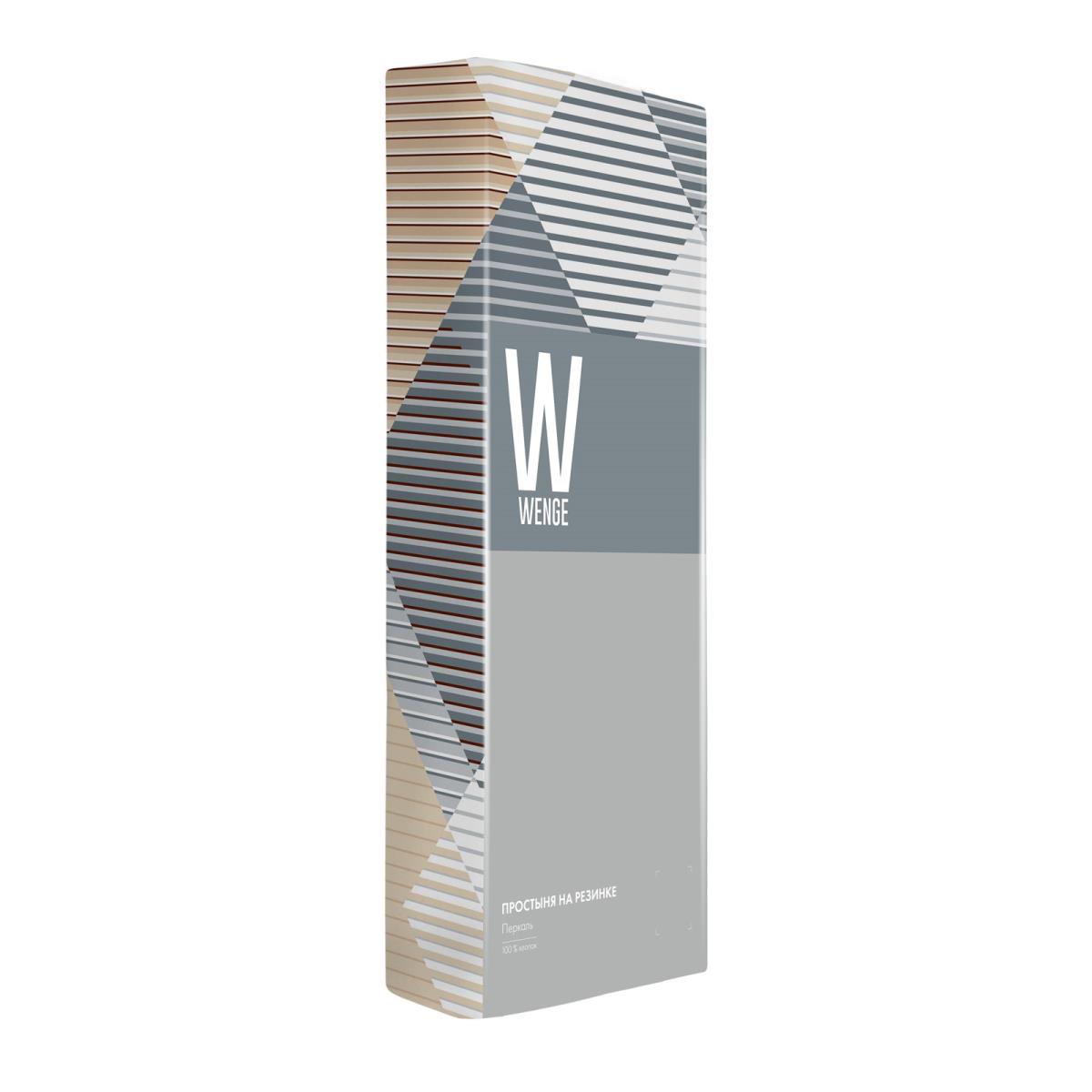 Простыня на резинке перкаль WENGE рис.24013-1 Robert - 2